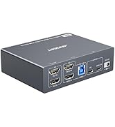 Dual Monitor KVM Switch for Laptop & Desktop 4K@60Hz, USB C and HDMI KVM Switch 2 Monitors 2 Comp...