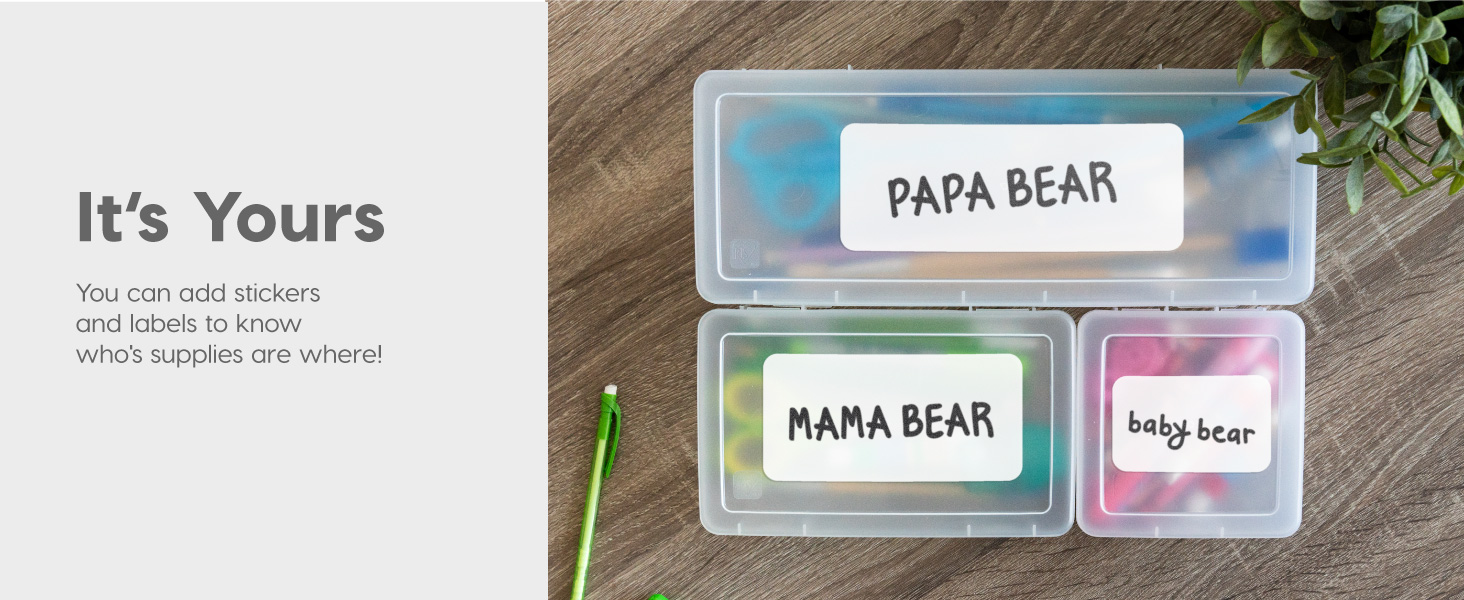 bow box storage container lids craft organizer clear art supply plastic small hobby school