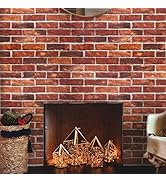 Brick Wallpaper Peel and Stick Red Brick Wallpaper for Bedroom 17.7" X 118" Faux Peel and Stick W...