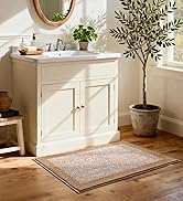 simpWalnut 24x36 Large Bathroom Rugs Washable Non Slip, Beige Bath Mat for Bathroom Floor Tub, So...