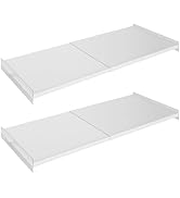 Adjustable Closet Organizer Shelf, 17-31" Tension Shelf with Heavy-Duty Adhesive - 2 Pack DIY Exp...
