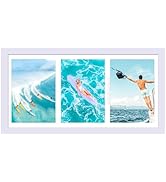 SNXJWA 8x16 Picture Frame with Three 5x7 Opening Mat Collage Photo Frame for Horizontal and Verti...