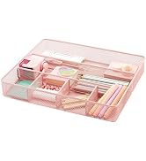 Annova Desk Top Organizer Tray for Office Organization - Metal Mesh - Storage Tray with Dividers ...