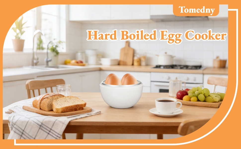 Hard Boiled Egg Cooker, Electric Cooker 4 Eggs Capacity Compact Design Microwave Function