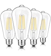 Svater 4-Pack Vintage LED Edison Bulbs 60W Equivalent, 6W ST58 2700K Warm White Antique LED Filam...