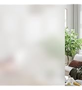 HIDBEA Frosted Window Privacy Film Heat Control UV Blocking, Static Cling Non-Adhesive Reusable D...