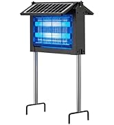 Bug Zapper Outdoor with Large Solar Panel, Jinyeda 4500V Mosquito Zapper Outdoor 4000mAh, Recharg...