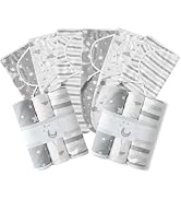 MOONLIGHT20015 Baby Swaddle Blanket 0-3 Months, Pack of 6-100% Cotton, Easy-Change Wrap for Newbo...