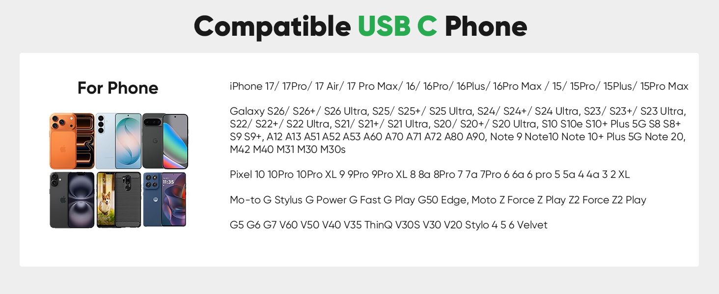 usb to type c charger fast charging 15ft
