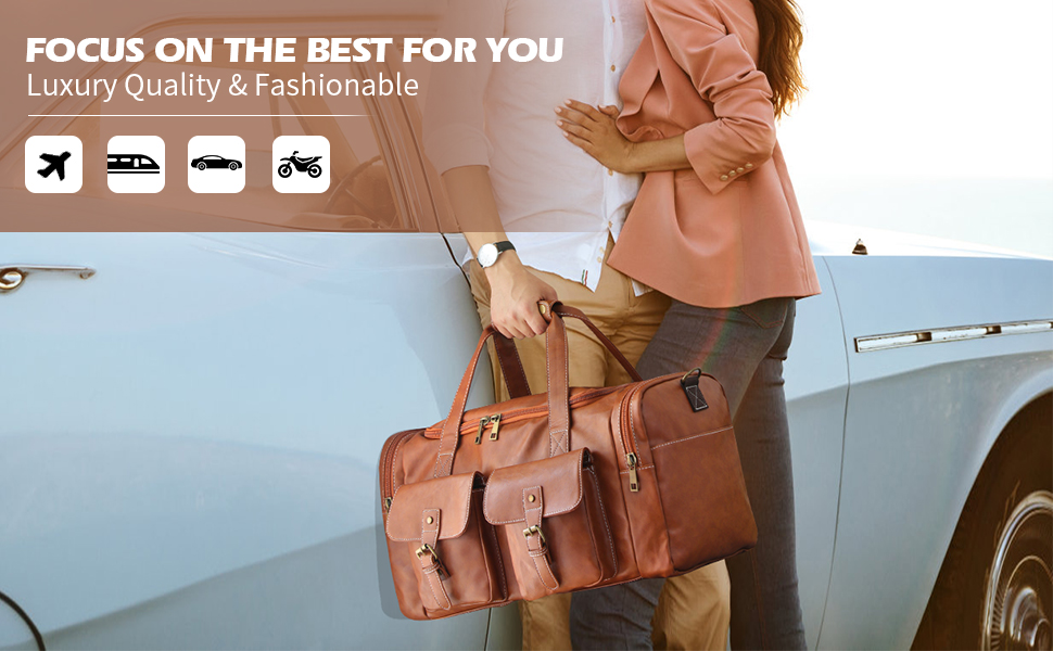 Leather Large Carry On Bag