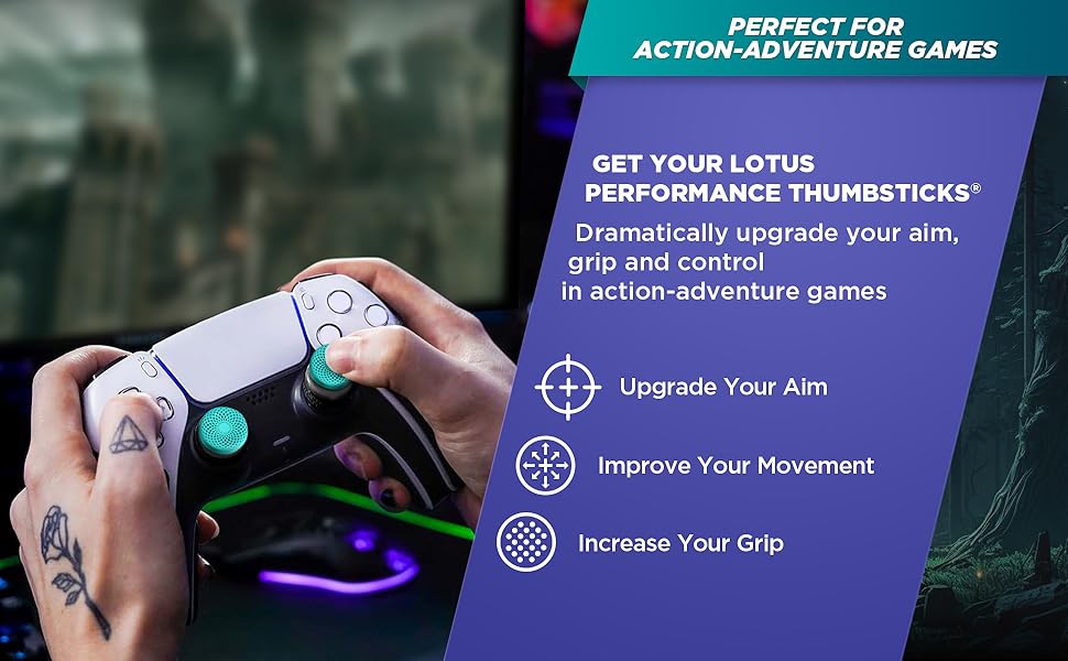 Upgrade your aim, movement, and grip with control freek Lotus thumbstick extenders and grip covers
