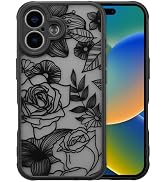 XIZYO for iPhone 16 Plus Case, Floral Rose Cute Phone Case for Women Girls Aesthetic Pattern Prin...