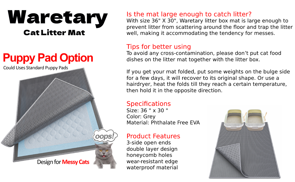 cat litter mat-litter trapping mat-litter trapper mat-waterproof-urine proof-scatter