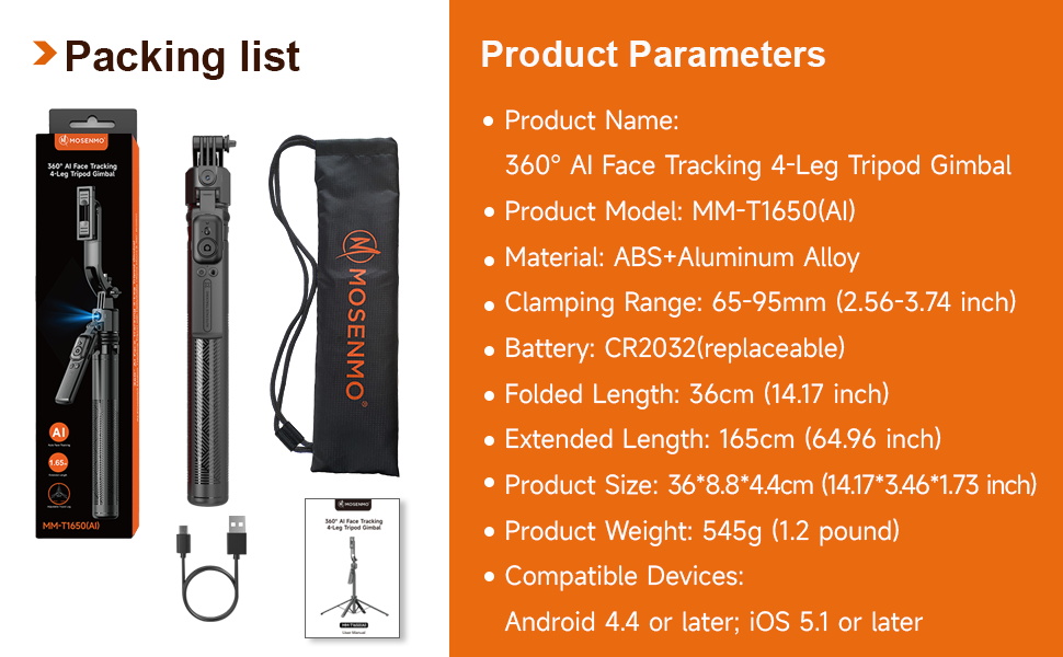 MOSENMO SELFIE STICK TRIPOD