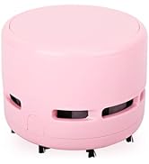 FineInno Mini Desk Vacuum Cleaner,Table Crumb Sweeper,Pink Desk Accessories,Portable Cleaning for...