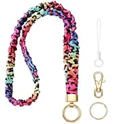Stretchy Lanyard for ID Badges,Teacher Lanyard for Keys, Cute Neck Lanyard for Women (Colorful Le...
