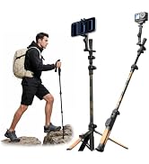 TELESIN TrekShot Carbon Fiber Selfie Stick Tripod, 3-in-1 Hiking Stick Pole, 58" Extendable Phone...