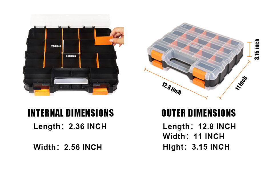 JACK BOSS SMALL PARTS DOUBLE SIDE TOOL BOX
