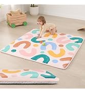 Baby Play Mat for Floor,1.3" Thick Cushioned Playpen Mat 50"x50",Extra Soft Elasti-Foam,Water Rep...