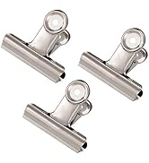 Coideal Large Metal Hinge Clips - 20 Pack 2 Inch Silver Bull Binder Paper Clip Clamp for Office P...