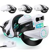 Head Strap for Meta Quest 3S/Quest 3 with Digital Display Battery and Charging Dock, Comfort Head...