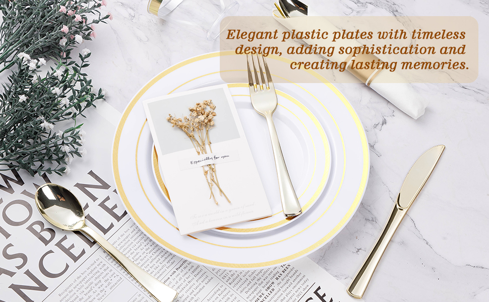 gold disposable plate