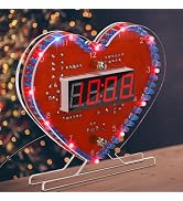 MIOYOOW Heart Shaped 4-Digit DIY Clock Kits with Rotating LED Lights, SMT/SMD Soldering Practice ...