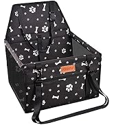 SWIHELP Dog Car Seat Travel Carrier Doggie Booster Cage, Oxford Breathable Folding Soft Washable ...