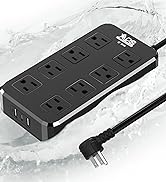 IPX6 Outdoor Power Strip Weatherproof, Waterproof Surge Protector with 8 Wide Outlet with 3 USB P...