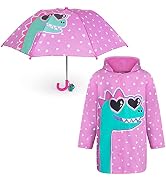 Rain Coats for Girls and Boys & Kids Umbrella Set - Toddler Umbrellas for Rain - Kids Raincoat fo...