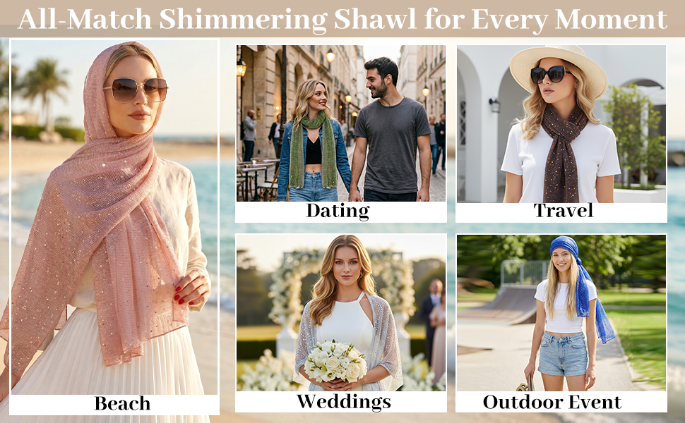 All-Match Shimmering Shawl for Every Moment
