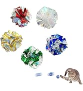 Andiker 5pcs Cat Crinkle Balls, 2.5in Mylar Crinkle Balls Lightweight and Shiny Can Make Sound Ca...