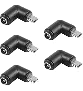 SinLoon 5pcs 90 Degree DC5521 to Type C Adapters DC 5.5x2.1mm Female to Type-C Male Connector 5V ...