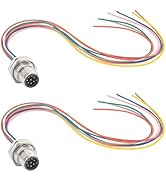 Hamadap M12 8 Pin Aviation Sensor Cable 0.2M A Coded Male Connector Cable 16mm Waterproof Front M...
