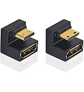 Poyiccot U Shaped Mini HDMI to HDMI Adapter, 180 Degree Angled Mini HDMI Male to HDMI Female Adap...
