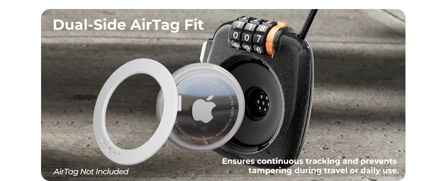 AirTag holder ensures continuous tracking and tamper protection for travel and daily use.
