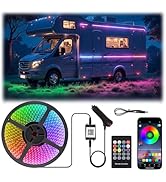 16.4FT RV Awning Lights with App / Remote Control, 12V Camper LED Light Strip with Music Sync, IP...