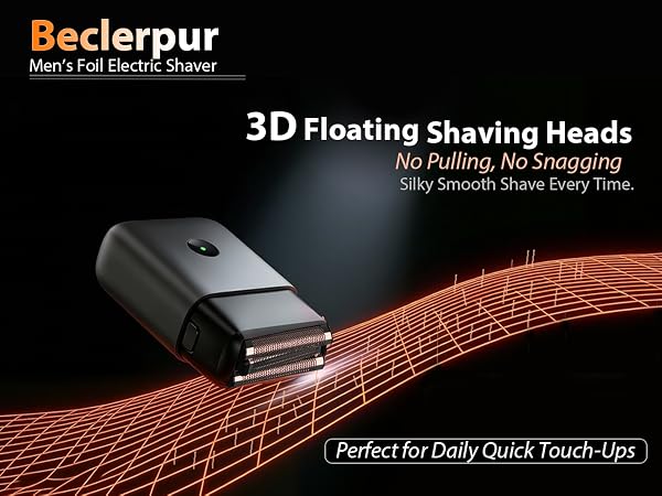 Men's foil electric shaver-3D floating shaving heads,no pulling,no snagging