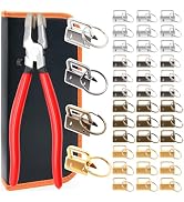 Bemaka 40Sets Key Fob Hardware 1 Inch, Keychain Hardware Set, 4 Colors Keychain Making Kit with G...