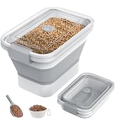 DDMOMMY 10-13 Lbs Dog Food Storage Container,Collapsible Dog Food Container with Transparent Airt...