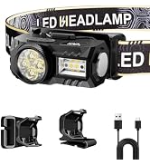 SHiLiPAi LED Rechargeable Headlamp,6 Modes for Camping & Hiking Gear Essentials, Mini Headlight F...