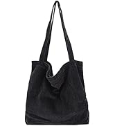 ALUWU Corduroy Tote Bag for Women Canvas Shoulder Handbags Cute Large Purse