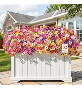 Alupssuc 32 Bundles Artificial Flowers for Outdoors Decoration, UV Resistant Silk Faux Daisy Flor...