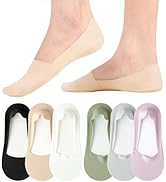 No Show Socks Womens Nylon Non Slip Low Cut Invisible Liner Footies Thin Silk Socks for Flats Loa...