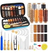 Morfen Upholstery Repair Kit, 71 Pcs Leather Sewing Kit, Leather Repair Kit with Upholstery Threa...