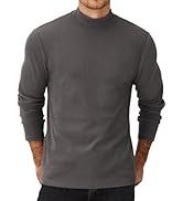COOFANDY Men's Mock Turtleneck Sweater Long Sleeve Half Neck Pullover Thermal Casual Ribbed High ...