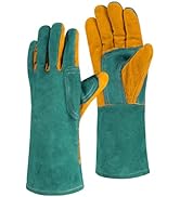 Cxqunzon Leather MIG Welding Gloves - Thick Premium Cow Split Leather, Heat Fire Resistant for We...