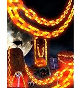 Flacchi Solar Halloween Decorations Outdoor String Lights - 10 Ft 160 LED Plastic Chain String Li...