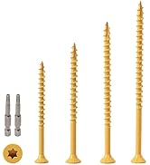 LIONMAX Wood Screws Kits 210PCS, 4Size Deck Screws Assortment 2-1/2", 3", 3-1/2", 4", Star Drive ...
