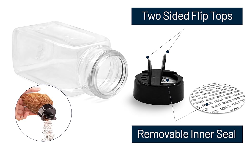 Spice Jar with Shaker Lids for Storing Spice